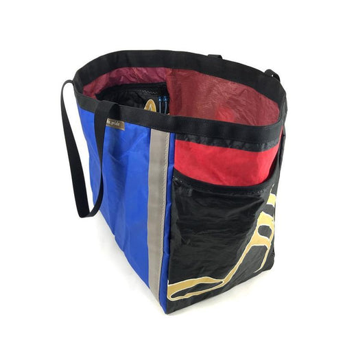 A stylish, handmade, upcycled tote bag to make your life more fun.